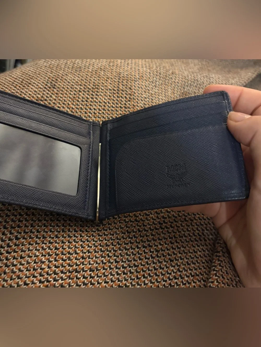 MCM Bifold Wallet With Money Clip (Navy)